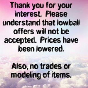 Please do not make low ball offers.